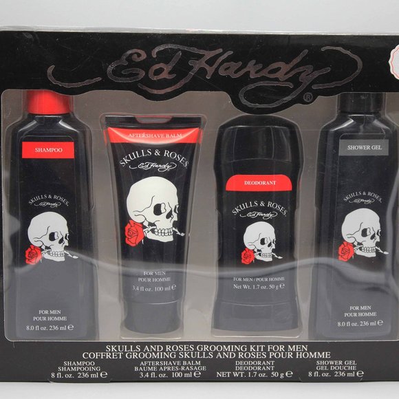 Ed Hardy "Skulls & Roses" Gift Set--NIB